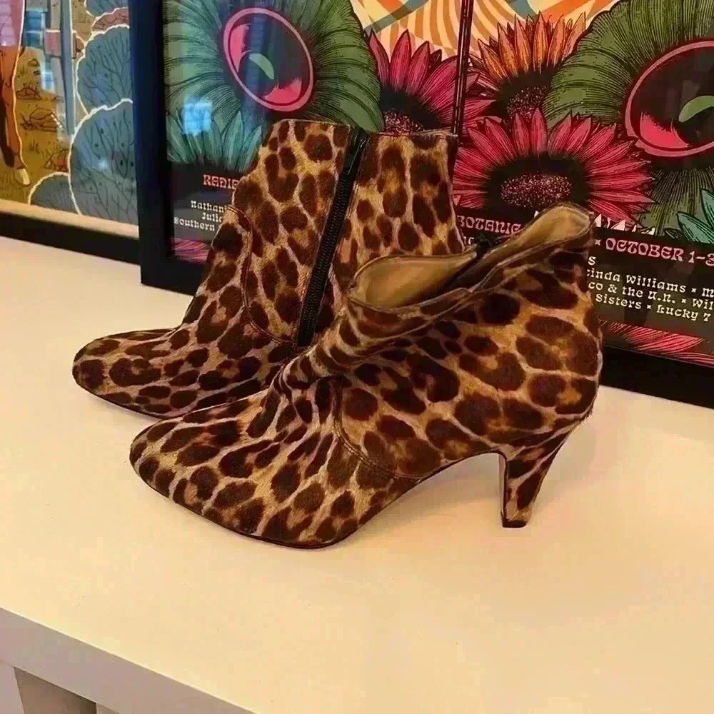 INC international concepts Leopard Ankle Boots-Sz 6.5 - Picture 3 of 6